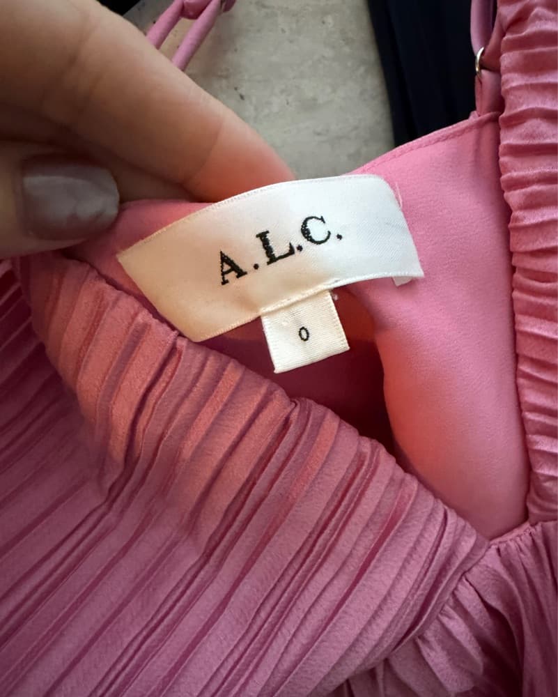 ALC Pink Pleated Maxi Dress - Image 4