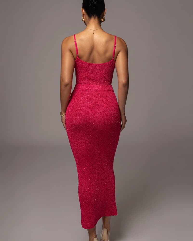 PINK PALACE SEQUIN SKIRT SET - Image 3