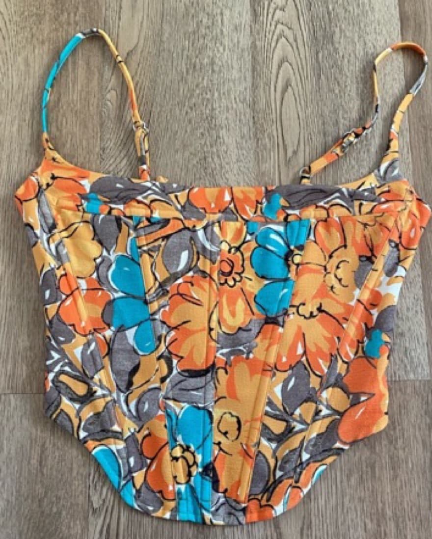 Miaou Orange Floral Corset - Image 2