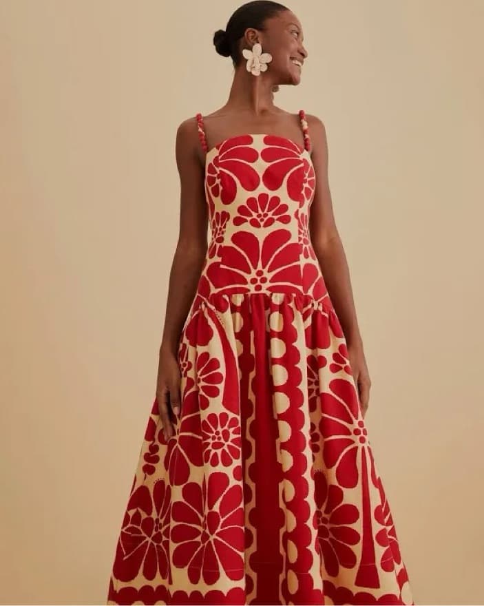Farm Rio Palermo Red Dress - Image 1