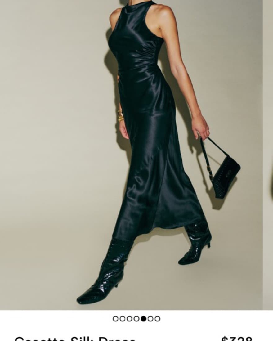 Reformation Casette Silk Dress Black  - Image 1