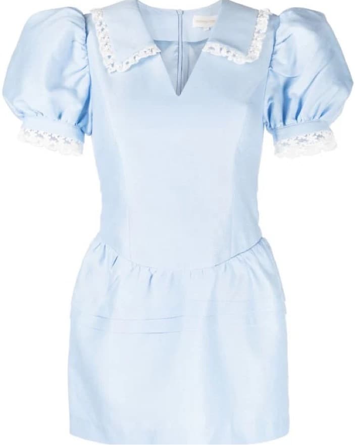  SHUSHU/TONG Blue Puff Minidress - Image 1