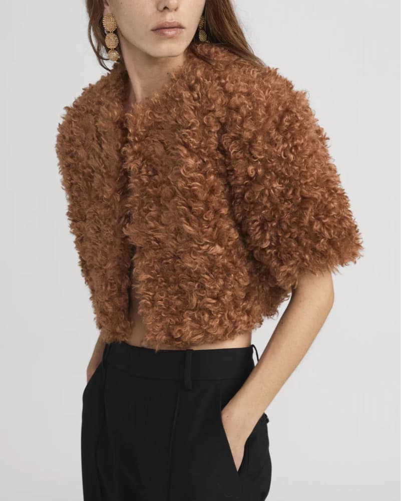 Frame Plush Bolero In Camel  - Image 4