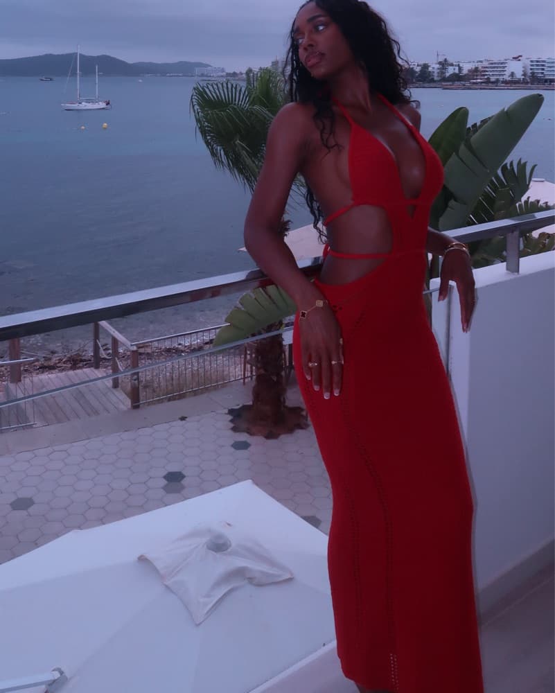 Red crochet maxi dress - Image 2