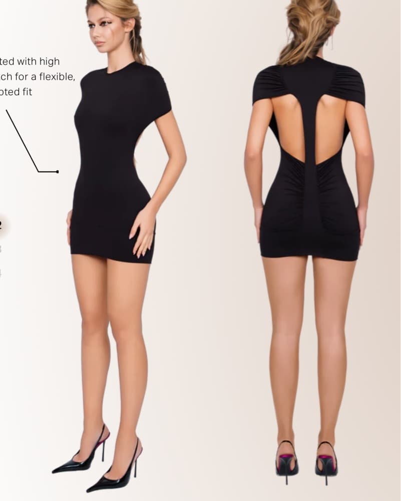 Coucoo DOLA RUCHED MINI DRESS - BLACKOUT - Image 1