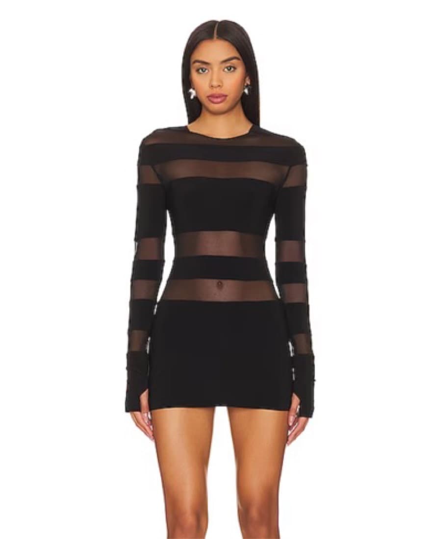 Norma Kamali Spliced Long Sleeve Dress - Image 1