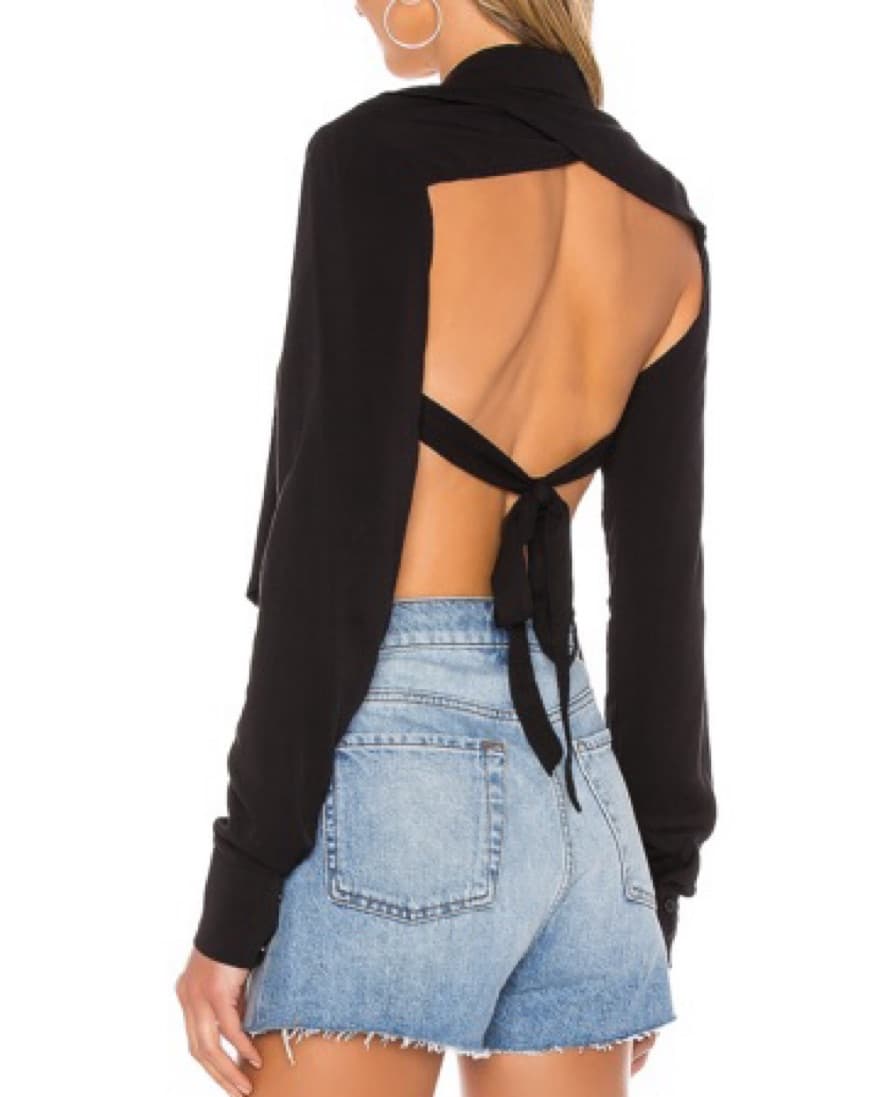Backless Black Button Down - Image 2