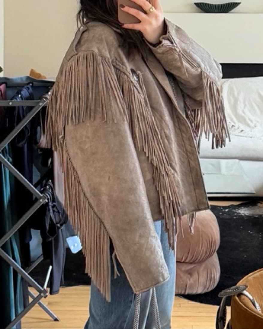 Vintage Leather Fring Jacket - Image 6