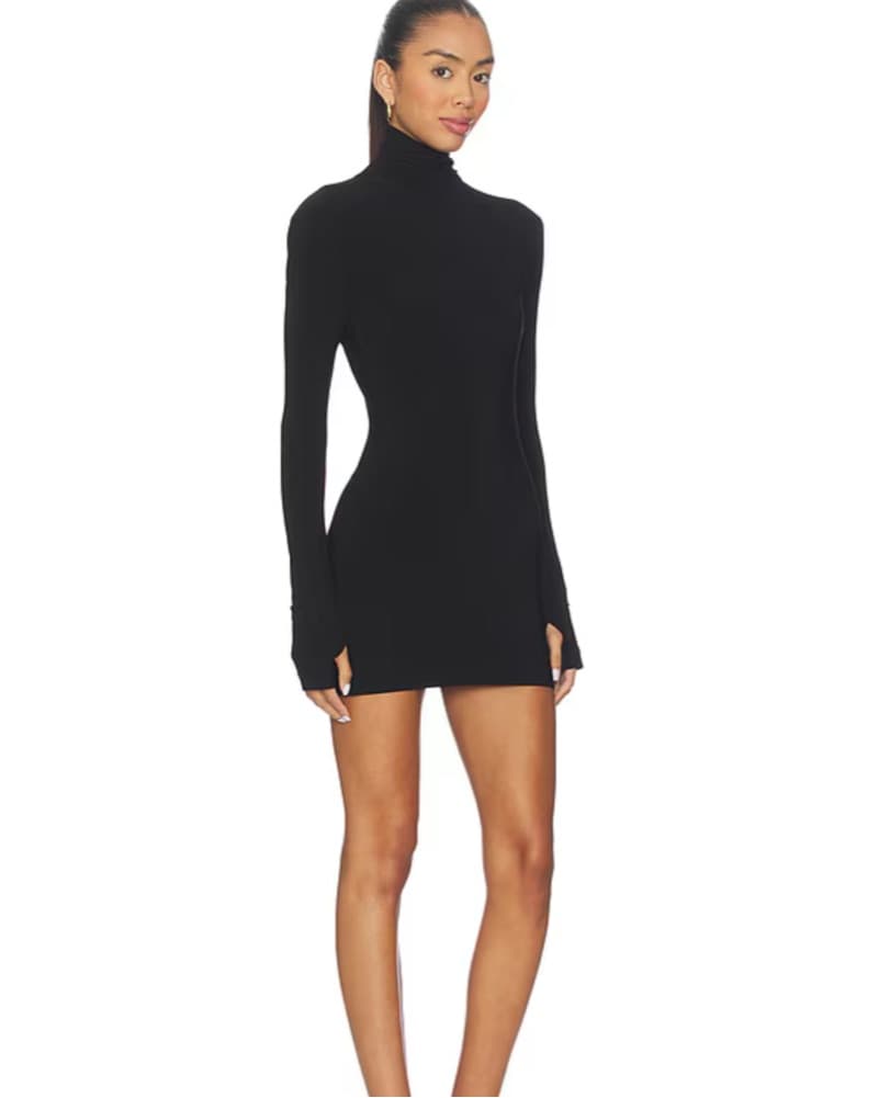 Norma Kamali Black Turtleneck Dress - Image 2