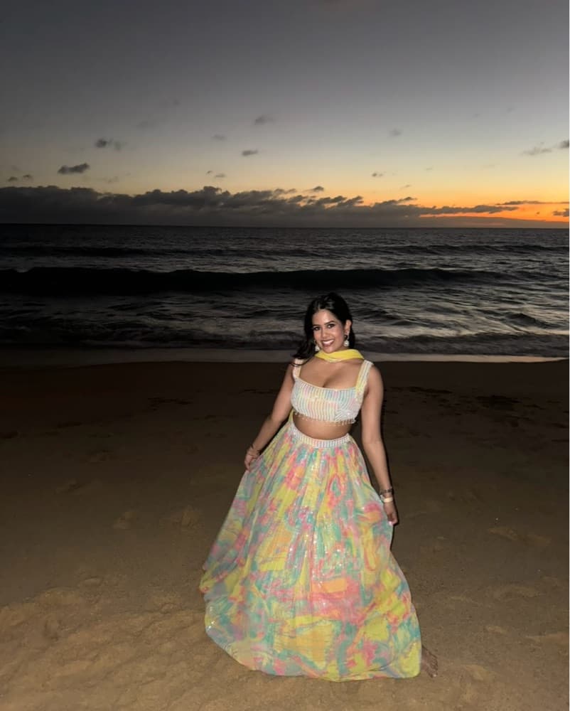 Vibrant Multicolor Indian Lengha  - Image 1