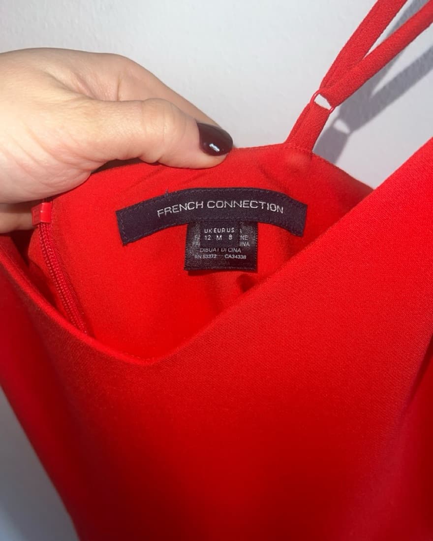 French Connection Red Mini Dress Size: 8 - Image 3