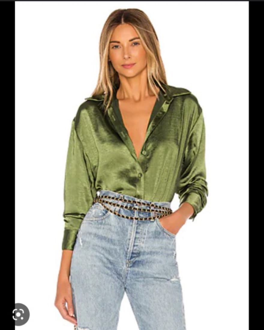 Lovers + Friends Satin Button Down  - Image 1