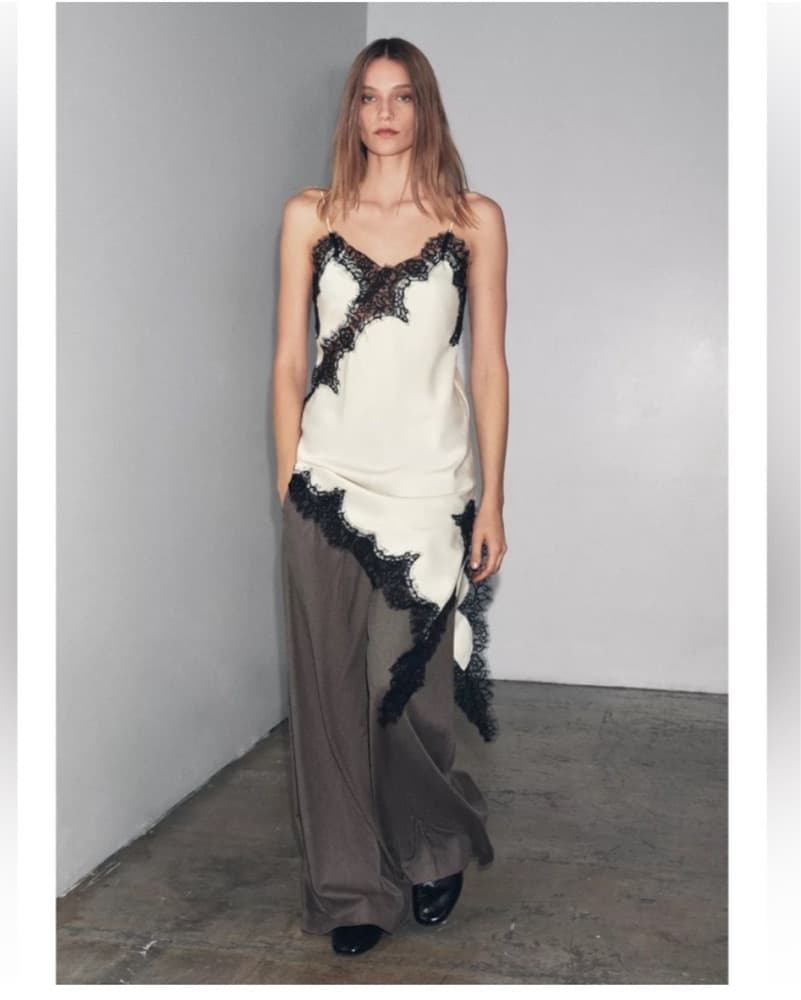 Zara Asymetrical Satin Slip Dress - Image 2