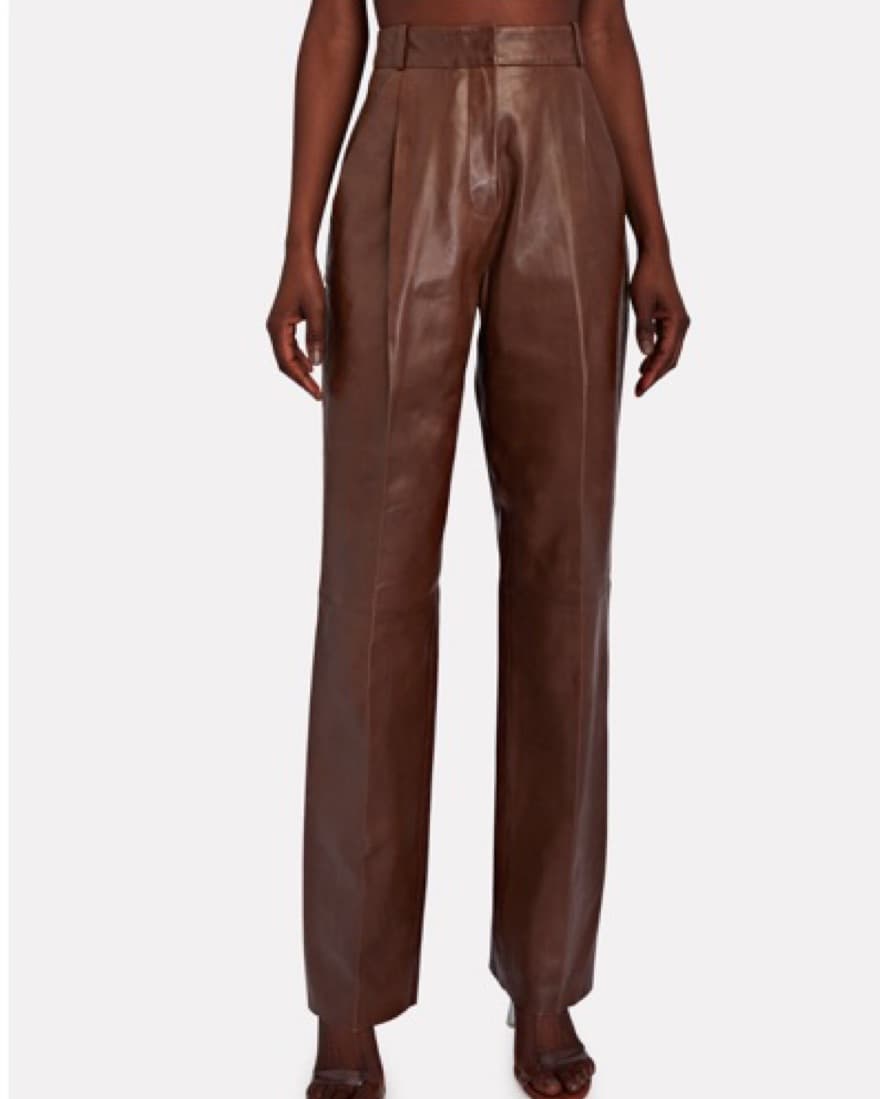 LAMARQUE Dacia Leather Straight-Leg Pant - Image 1