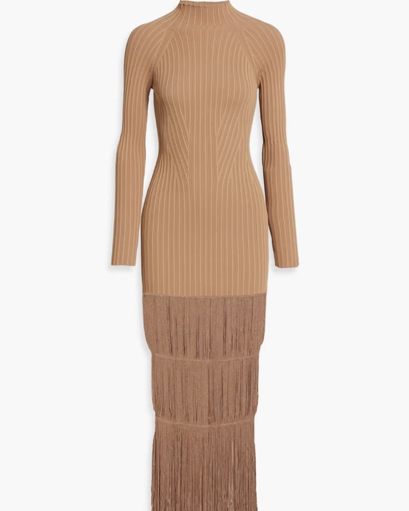 Khaite Cedar Fringe Ribbed Maxi Dress - Image 2