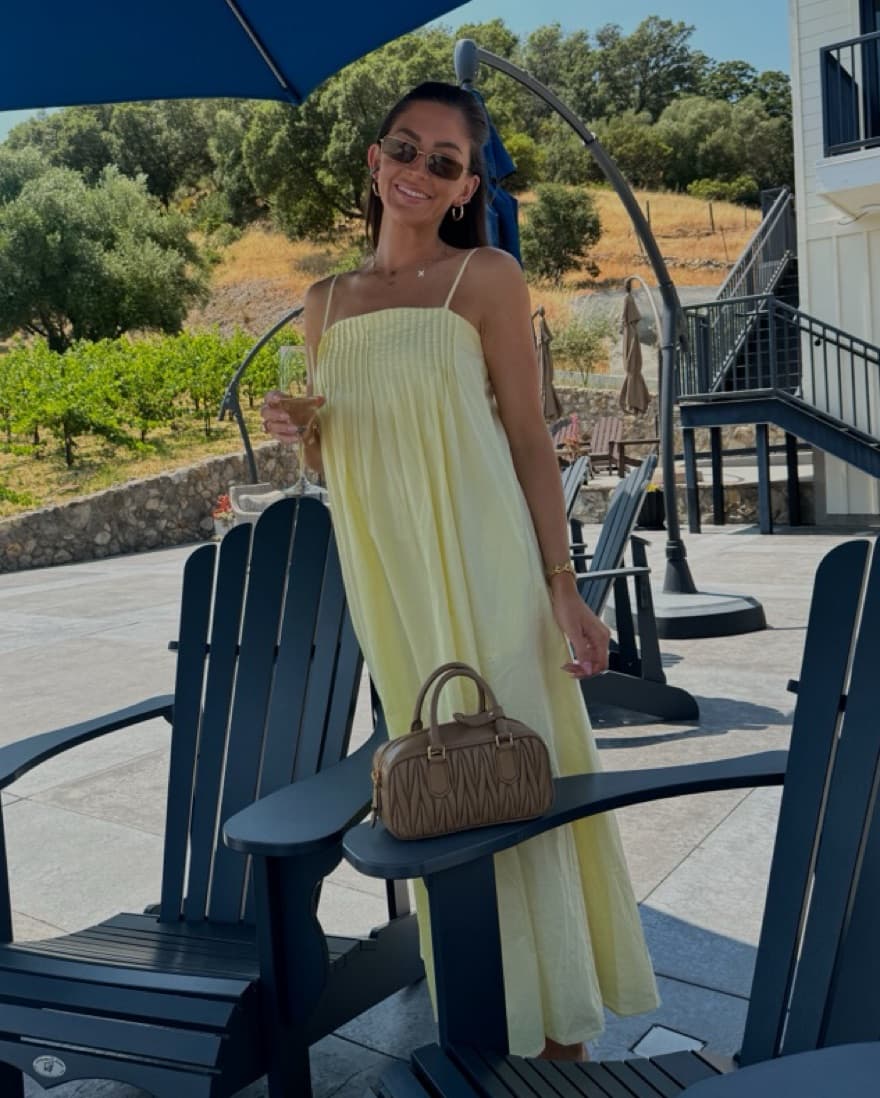 Pale Yellow Elegant Pleated Maxi Dress - Image 1