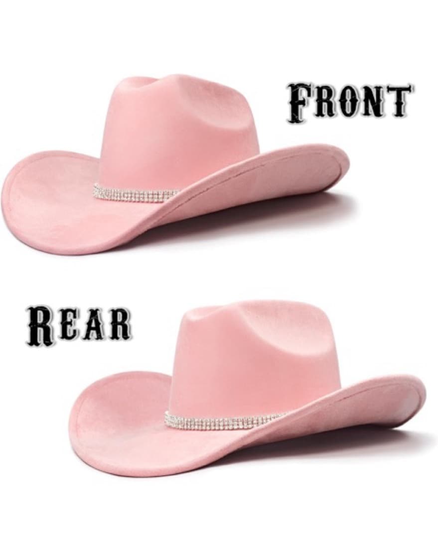 Suede Pink Diamond Cowboy Hat - Image 4