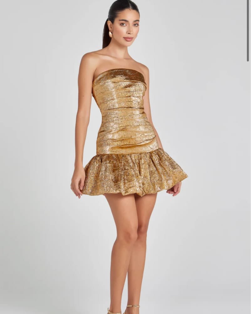 Nadine Merabi gold mini dress - Image 1