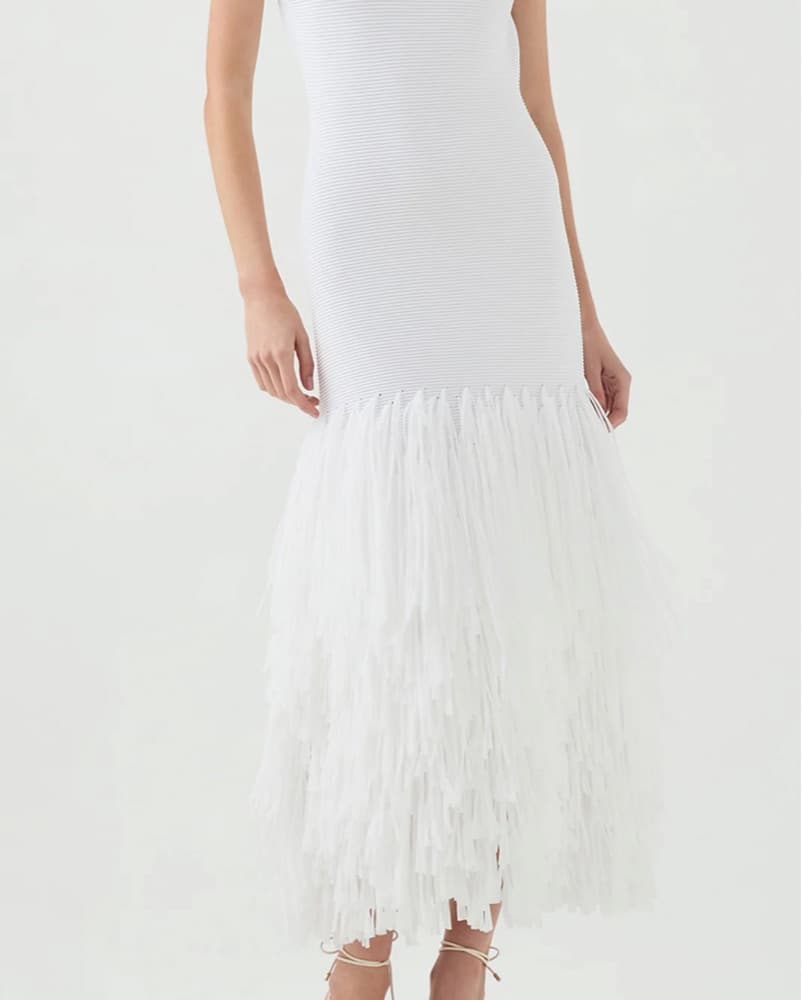 Aje Rushes Raffia Knit Midi Dress - Image 2
