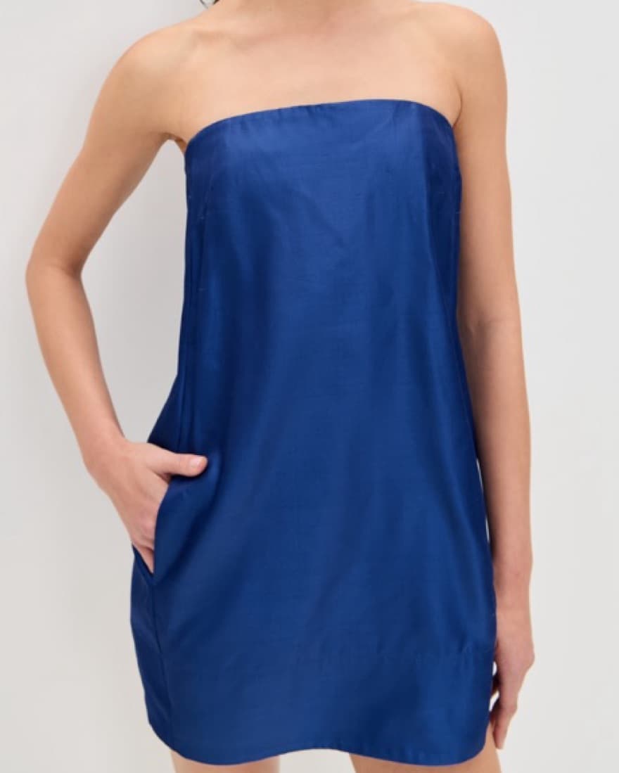 Staud Lidia Mini Dress In Deap Sea - Image 3