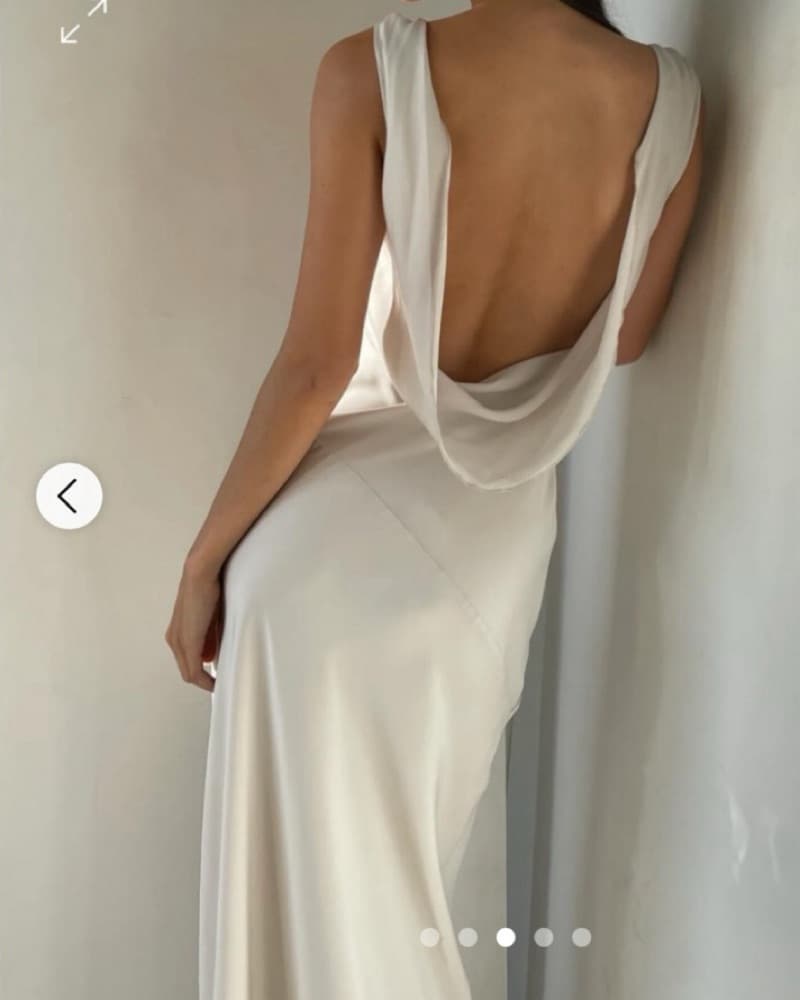 Champagne Gold Cowl Back Dress - Image 3