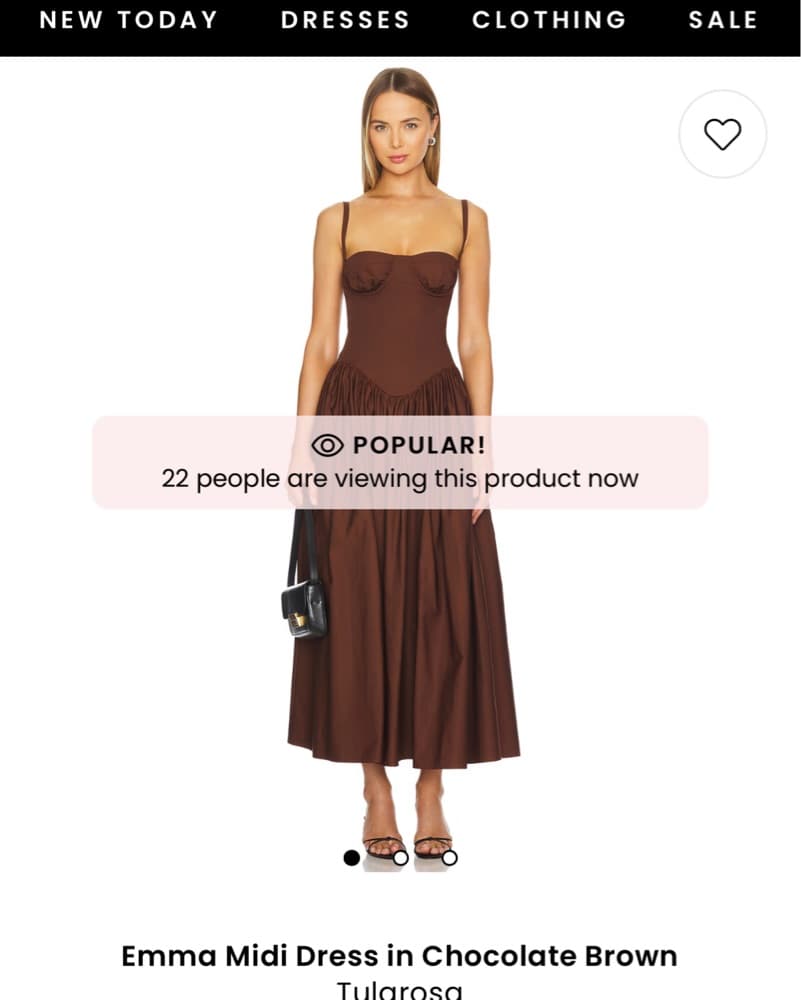 Emma Midi Dress in Chocolate Brown - Image 1