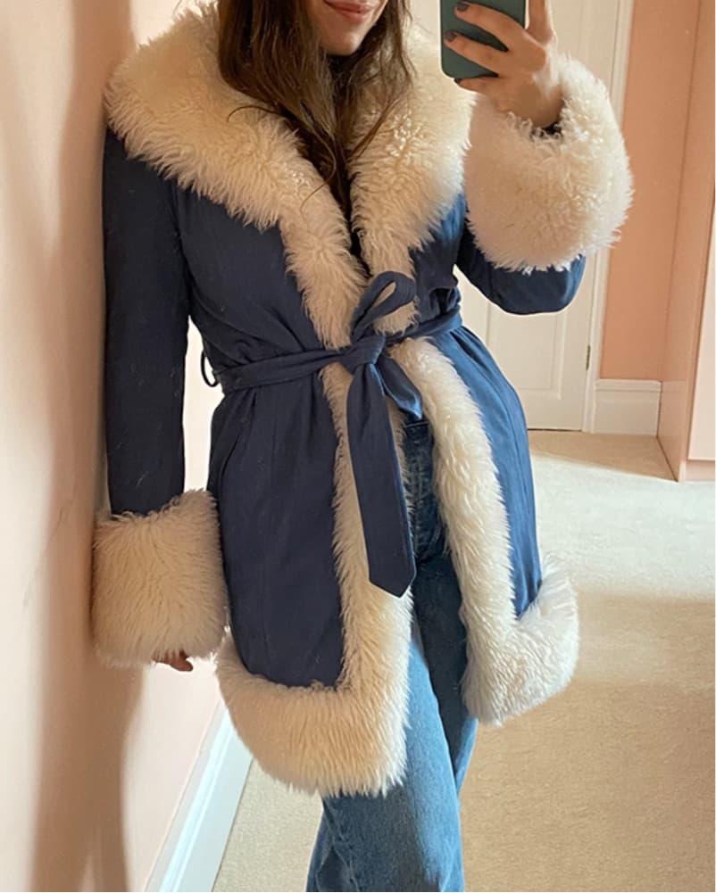 Charlotte Simone Fur Trim Coat - Image 1