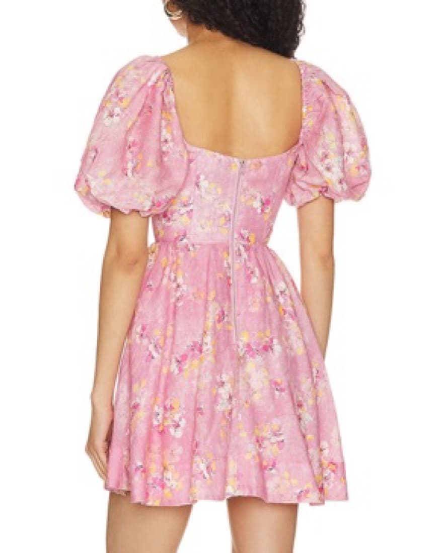 Giah Corest Mini Dress in Pink Garden - Image 1