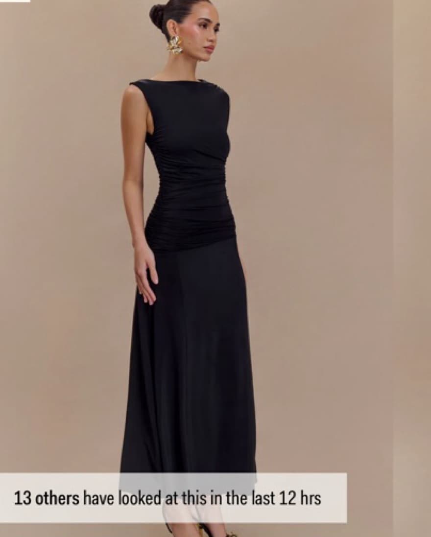 Meshki Asymmetric Midi/Maxi Black Dress - Image 2