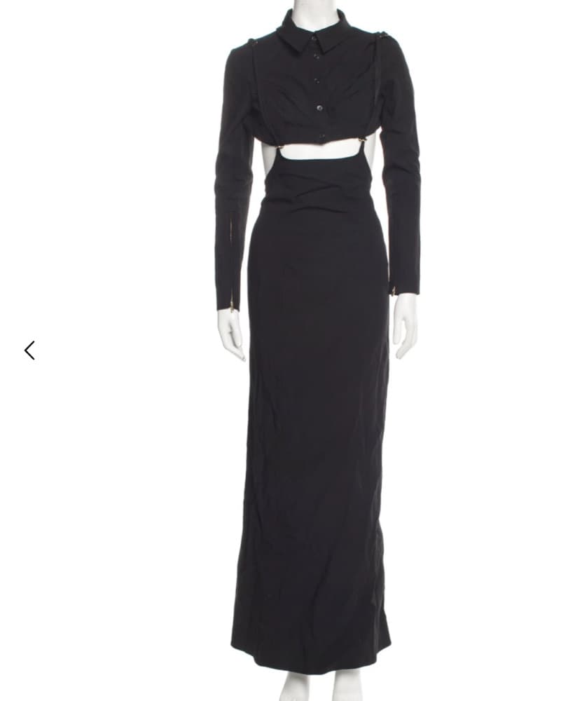 Black Jacquemus Cut Out Dress - Image 1