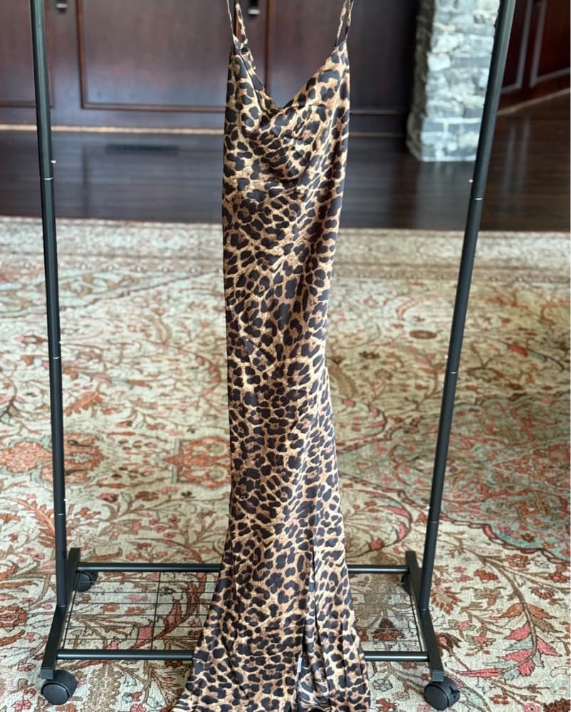 Chic Leopard Print Slip Dress - Image 1