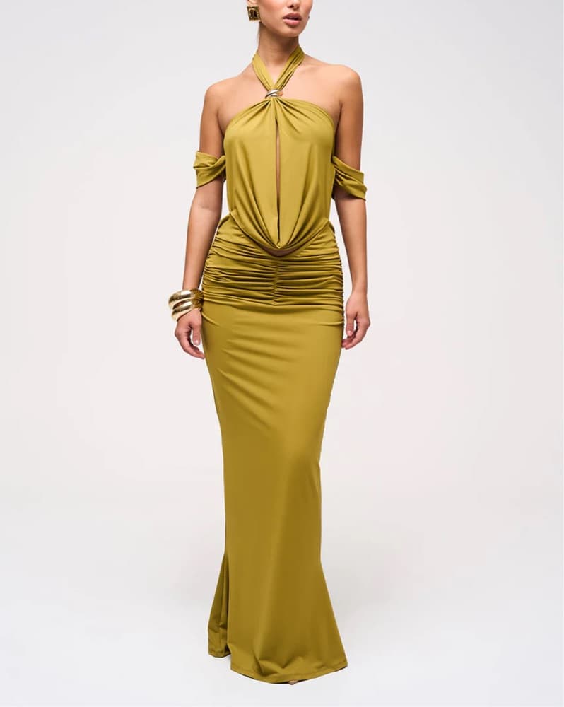 Glamorous Halter Mermaid Gown - Image 3