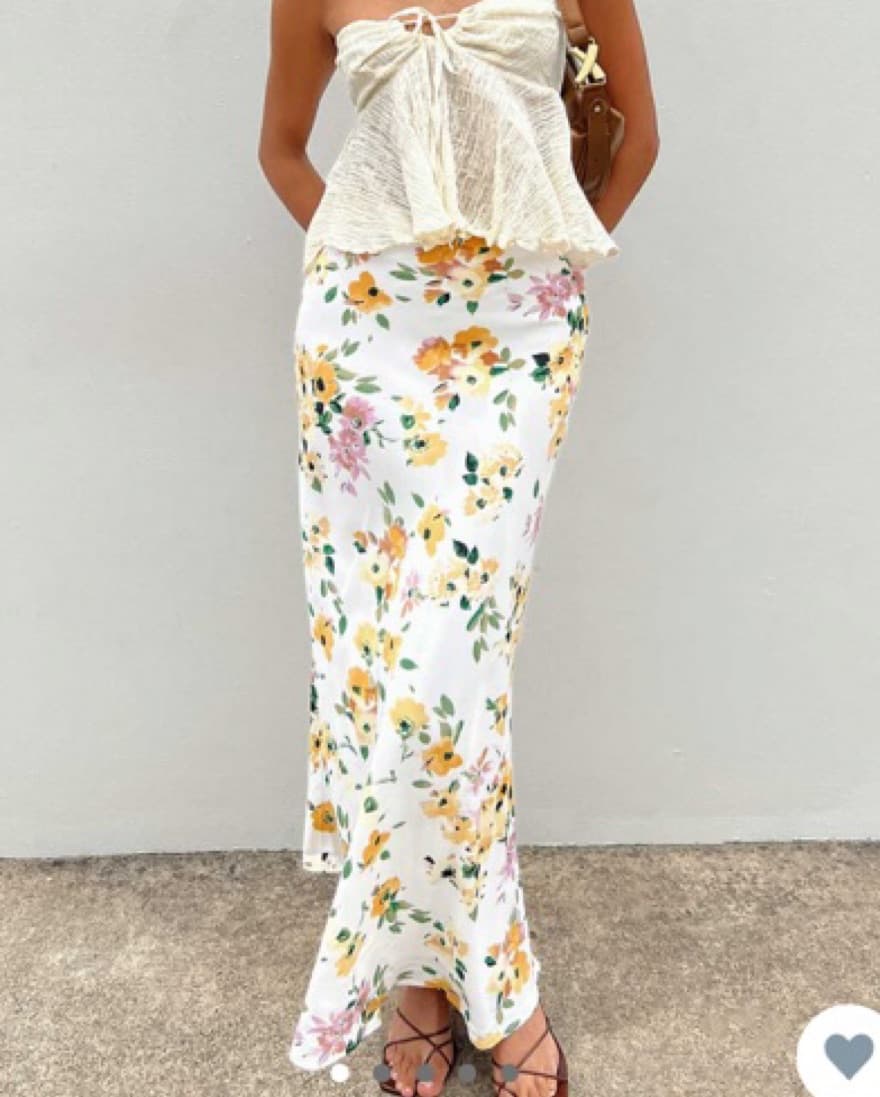 THYME MAXI SKIRT WHITE FLORAL  - Image 1