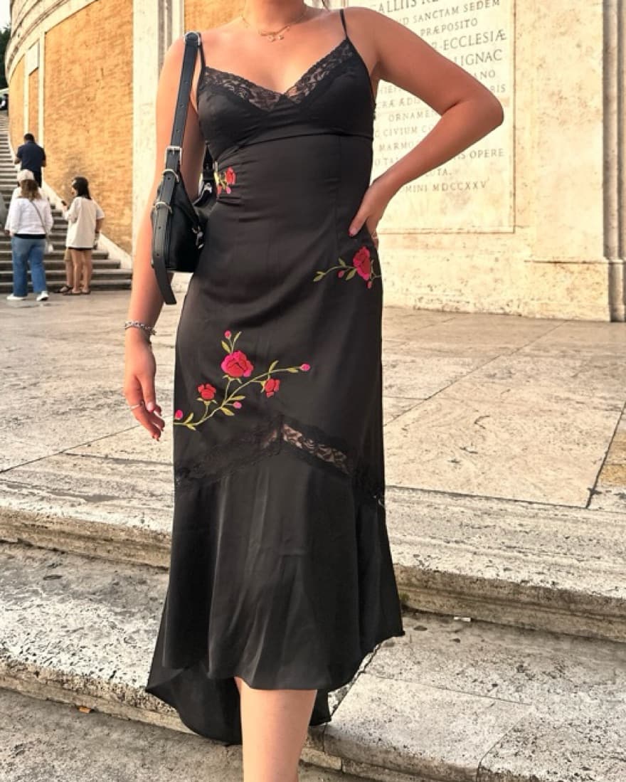Floural high low silk dress  - Image 3