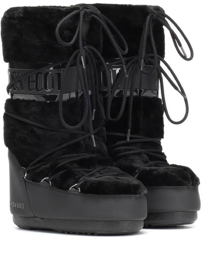 Black Fur Moon Boots High - Image 4