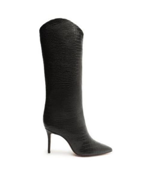SCHUTZ Maryana Croc Leather Boots - Image 1