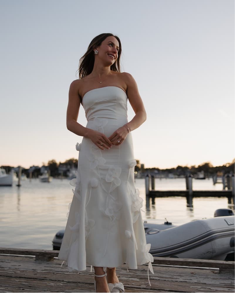 Rotate Strapless Crepe Midi Dress - Image 1