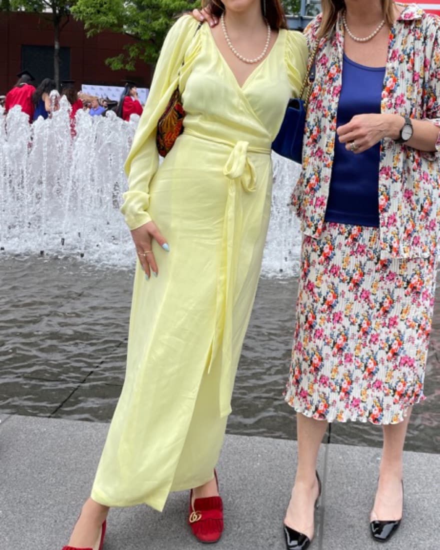 Rotate Butter Yellow Wrap Dress - Image 2