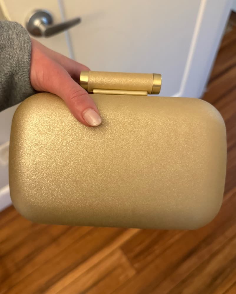 olga berg metallic gold clutch  - Image 6