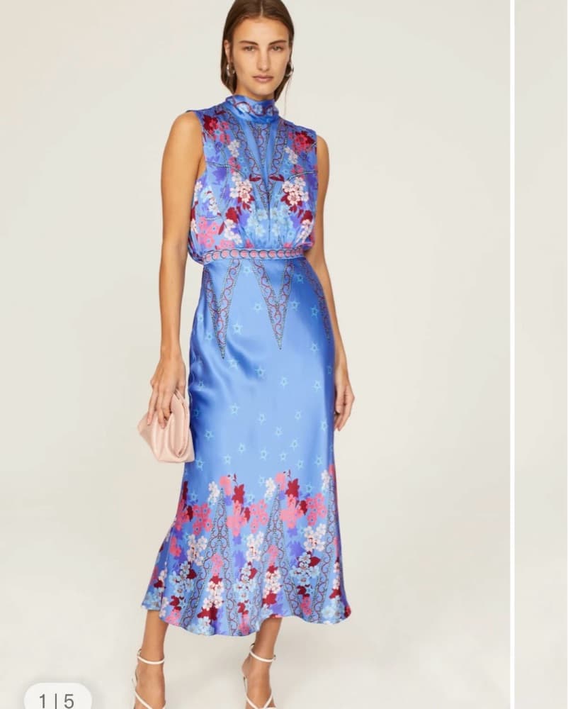 Saloni Sakura Falls Fleur Midi Dress - Image 1