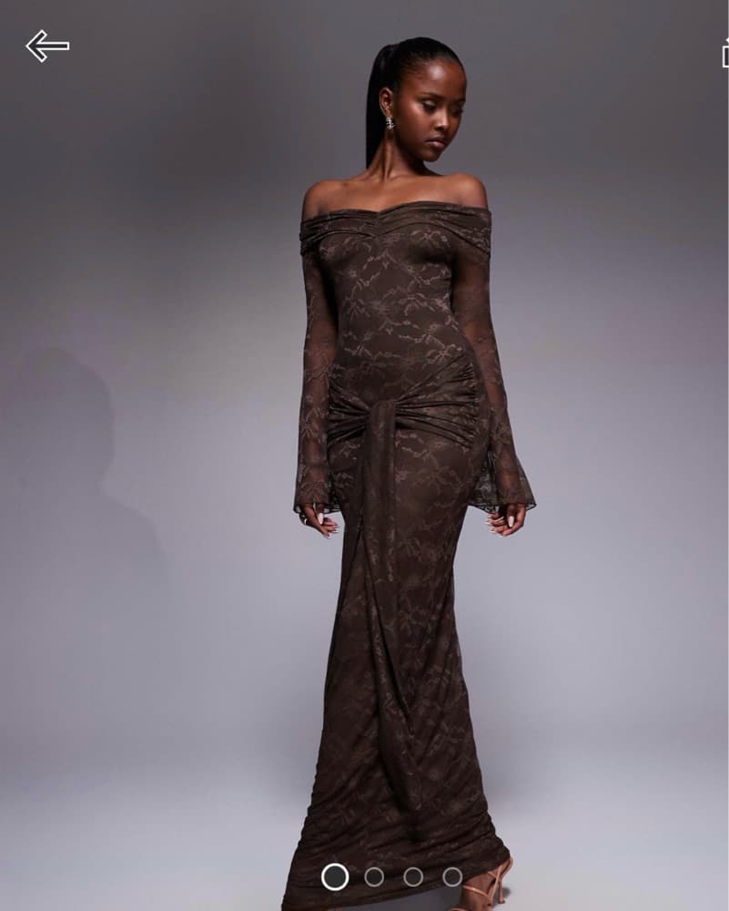 Kaiia Brown Lace Dress - Image 1