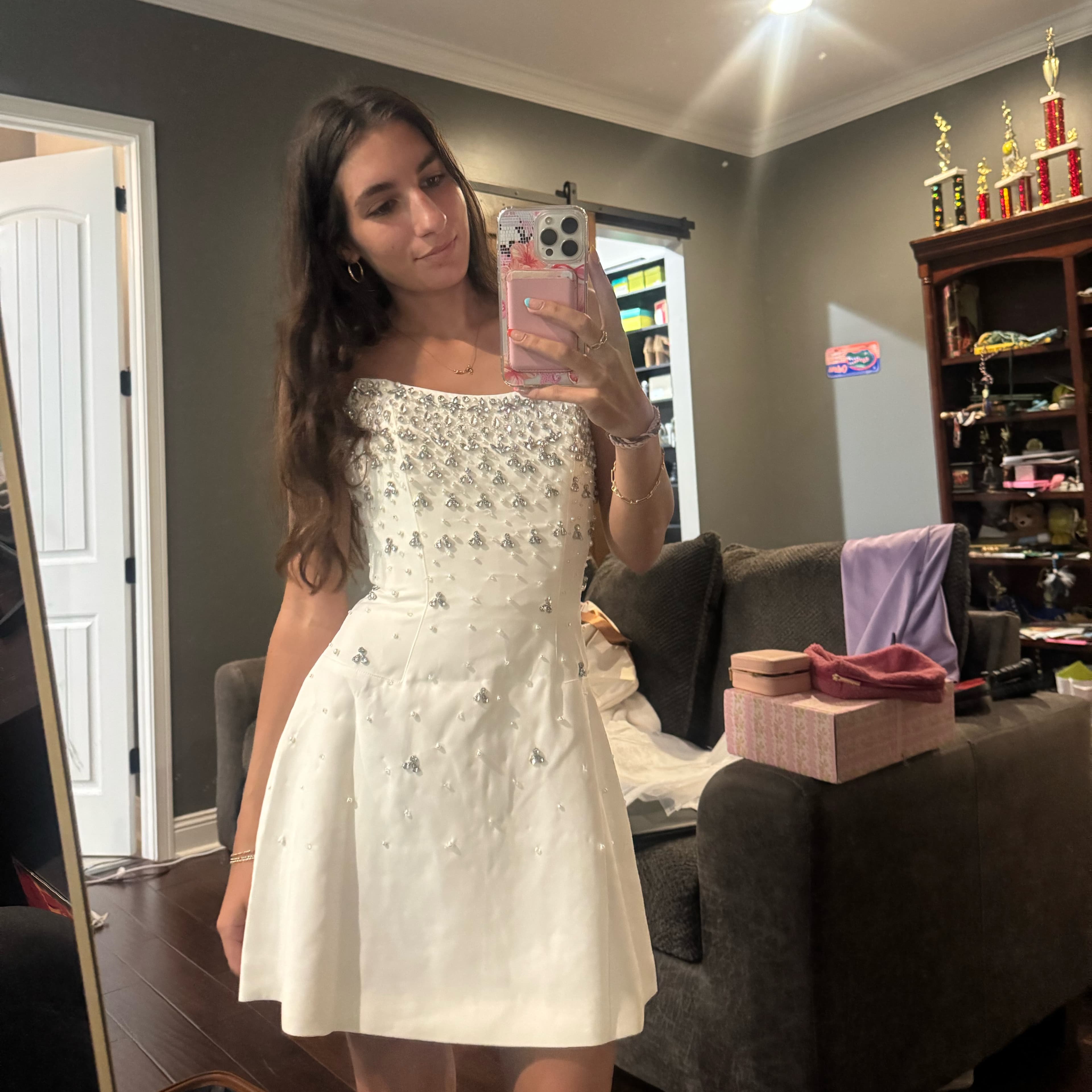 Miss Rosier White Embellished Mini Dress - Image 2