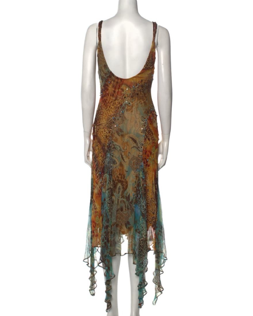 Vintage Beaded Silky Gown - Image 1