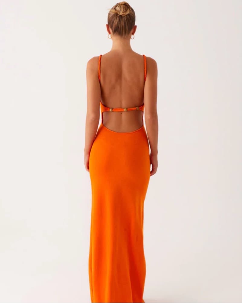 Vibrant Orange Maxi Dress - Image 2