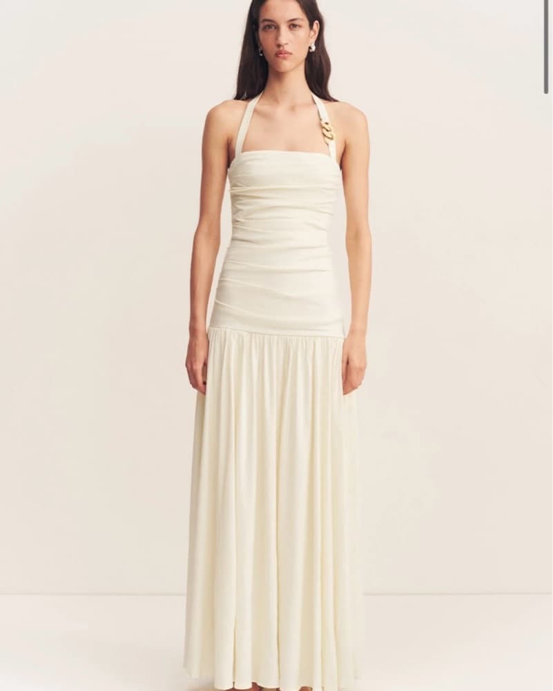 Hadley Draped Halter Neck Maxi Dress - C - Image 1