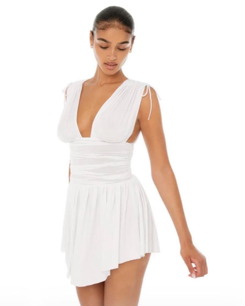 AreYouAmI White Taela Mini Dress - Image 1
