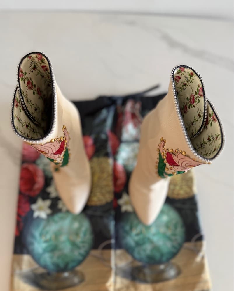 Gucci Runway Intarsia Cowboy Boots - Image 3