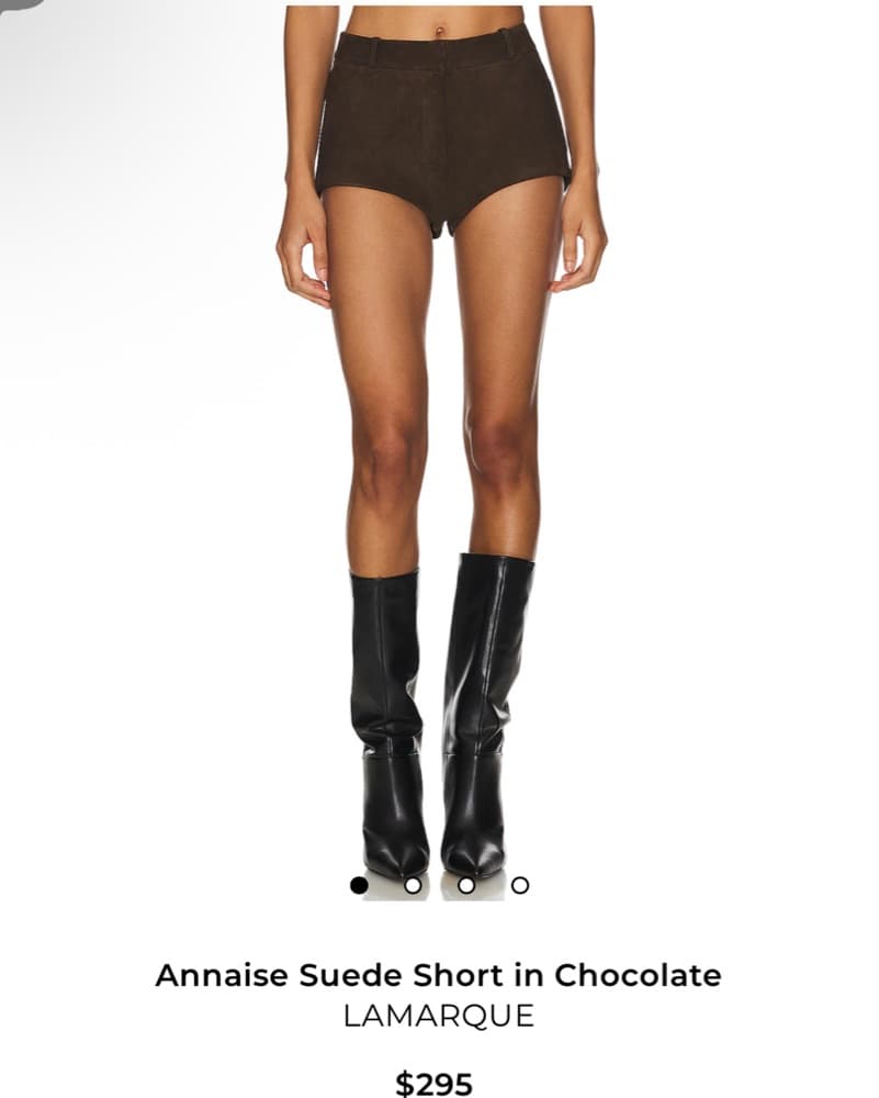 Annaise Suede Short in Chocolate - Image 1
