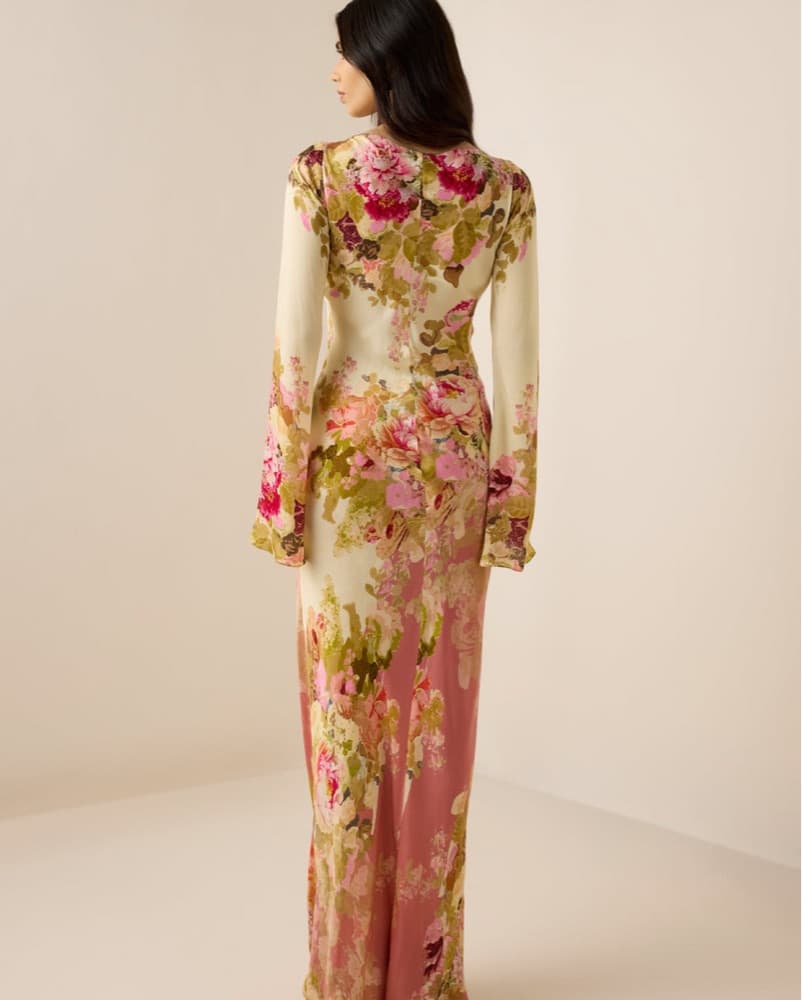 Silk Floral Gown - Image 4