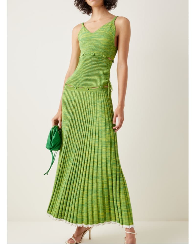 Christopher Esber Green Knit Maxi Dress - Image 3
